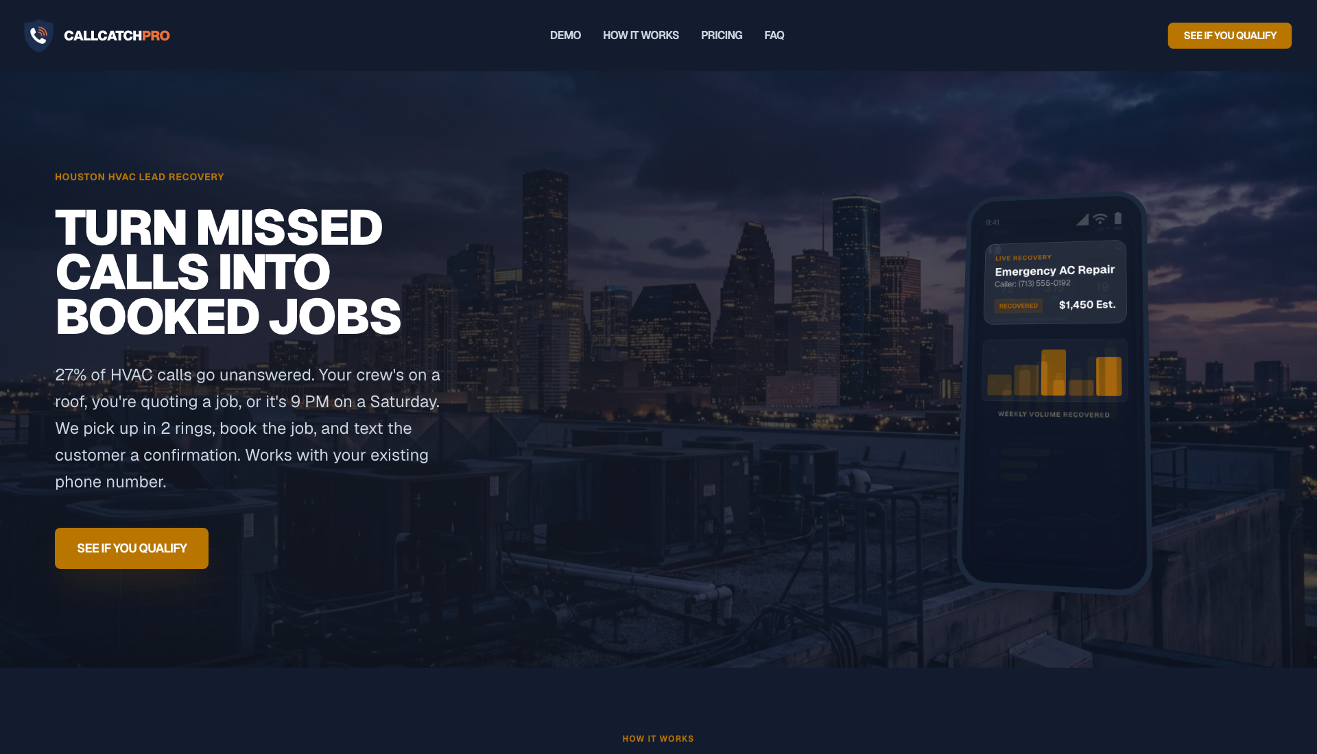 CallCatch Pro demo homepage screenshot